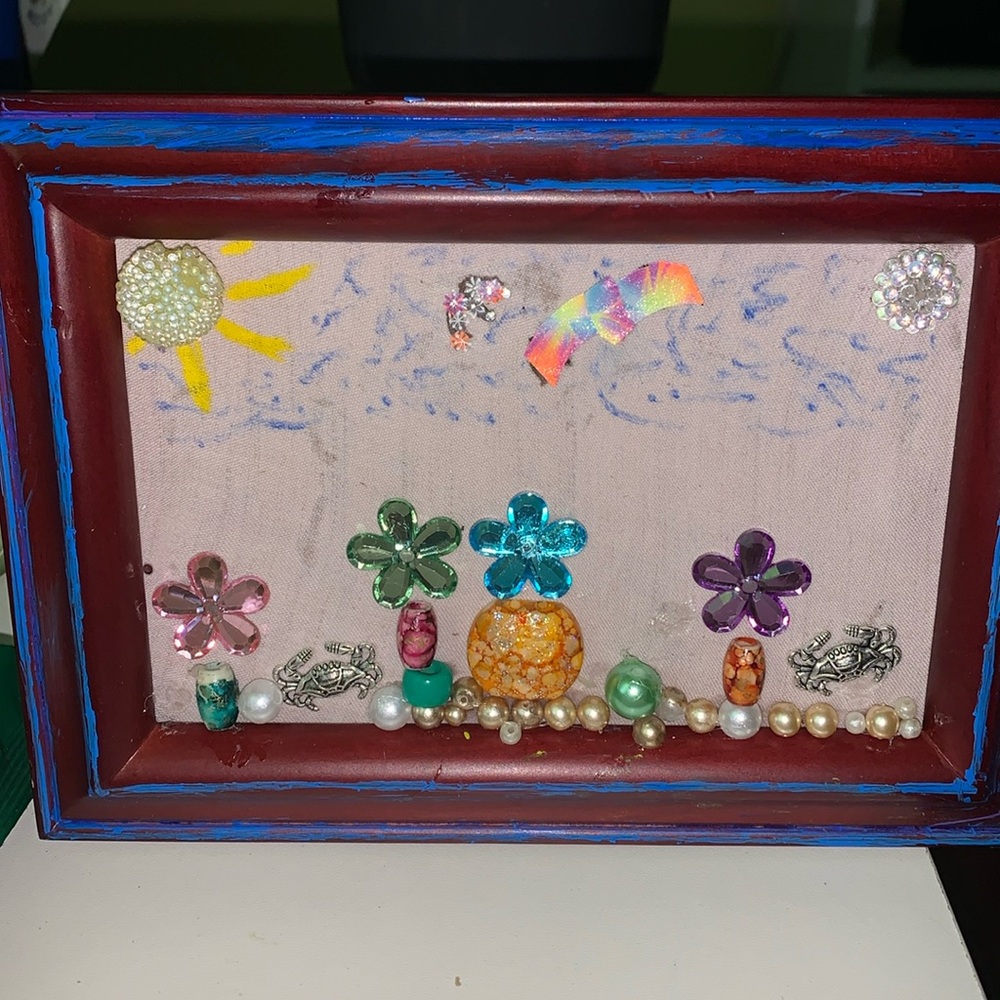 Picture frame made into art hand or let it sit